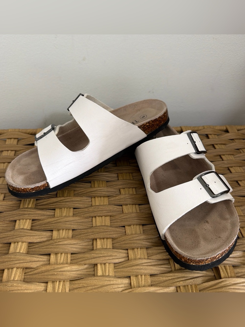 TF STAR Women’s 8 2-Strap Arizona Adjustable Casual Slide Sandal Cork Footbed
